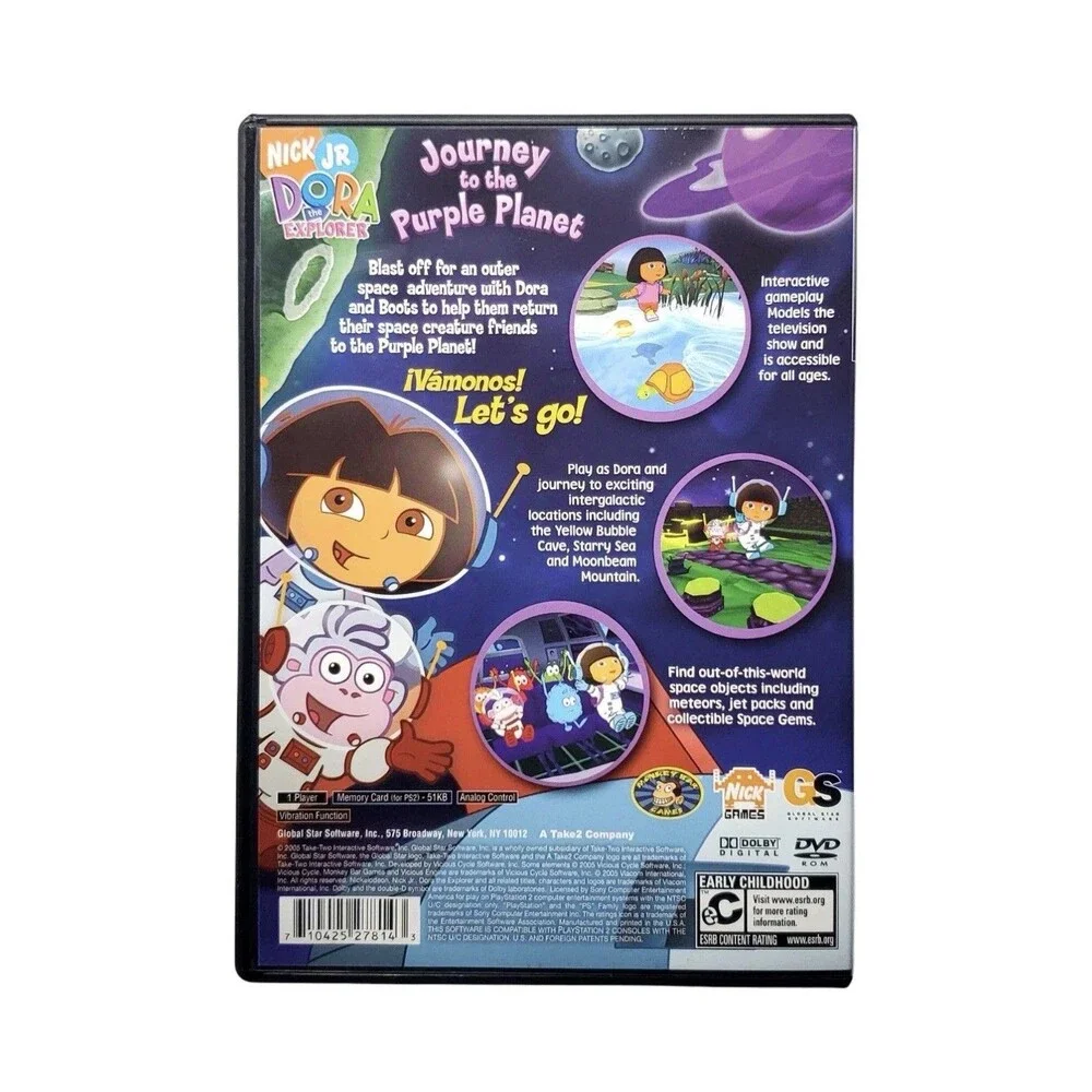 Dora The Explorer Journey To The Purple Planet - Sony Playstation 2 PS2 Pristine